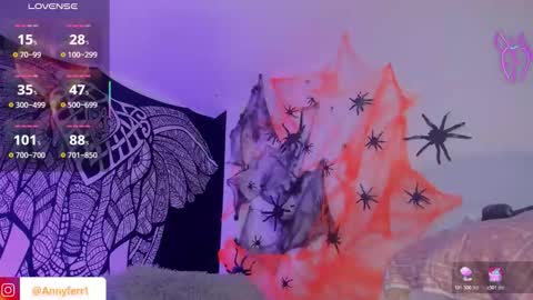 Snapshot of anny_ferrer1 chatting on 10-21-25, 11:27 Hello  Open Pvt  Moans from lovense  Tell me  Fav 14 34 69  Especial level 34 online show from 10-21-25, 11:27
