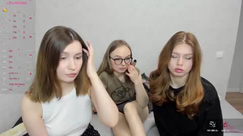 Snapshot of eumomino chatting on 02-27-25, 01:05 Veronica Tiia Lilith left to right online show from 02-27-25, 01:05