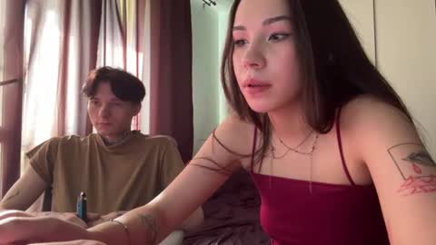 Snapshot of merrieflaggs chatting on 07-19-26, 03:16 Alex and Mila online show from 07-19-26, 03:16