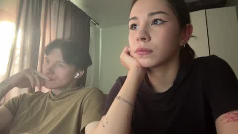 Snapshot of merrieflaggs chatting on 07-23-26, 04:05 Alex and Mila online show from 07-23-26, 04:05