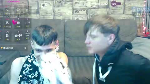 Max tall dark-haired guy with tattoos and Phil blond-haired online show from 04-17-26, 12:57