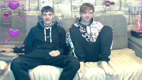 Max tall dark-haired guy with tattoos and Phil blond-haired online show from 05-15-26, 11:23
