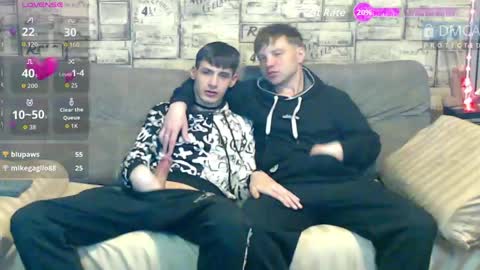 Max tall dark-haired guy with tattoos and Phil blond-haired online show from 05-20-26, 04:40