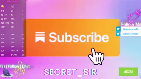 Snapshot of secret_sir chatting on 09-09-25, 10:20 Dean Carter online show from 09-09-25, 10:20