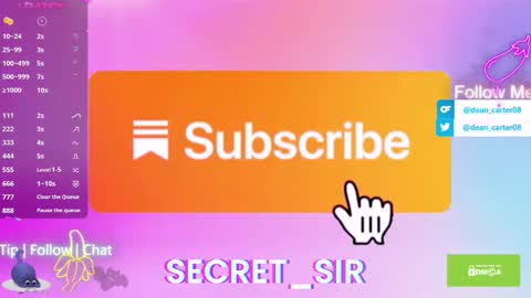 Snapshot of secret_sir chatting on 10-02-25, 10:28 Dean Carter online show from 10-02-25, 10:28