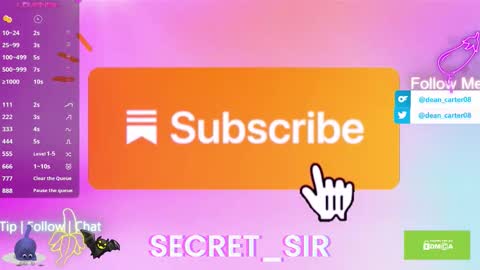 Snapshot of secret_sir chatting on 10-04-25, 09:57 Dean Carter online show from 10-04-25, 09:57