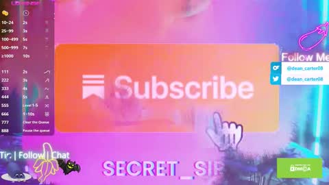 Snapshot of secret_sir chatting on 10-22-25, 10:42 Dean Carter online show from 10-22-25, 10:42