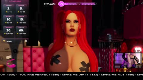 Snapshot of systaime chatting on 02-13-25, 12:13  MISTRESS LISA  FIRST 3DXCHAT CAMGIRL   3dxchat anime gaming mistress domina online show from 02-13-25, 12:13