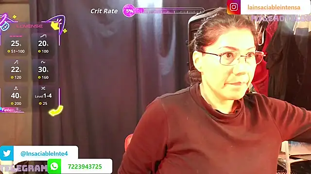 Snapshot of LaInsaciableIntensa chatting on 05-17-26, 12:08 LaInsaciableIntensa online show from 05-17-26, 12:08